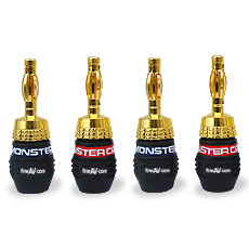 Monster Quick Lock, Gold Banana Connectors (4/)